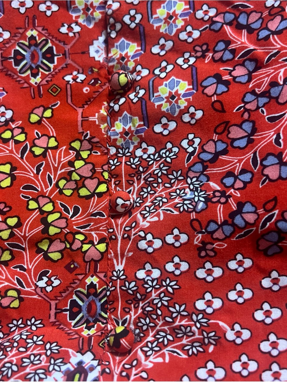 Abel Red Floral Tie-Front Midi Dress - Picture 8 of 9